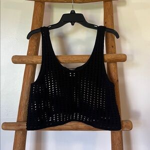 Wild Fable Black Crochet Crop Top